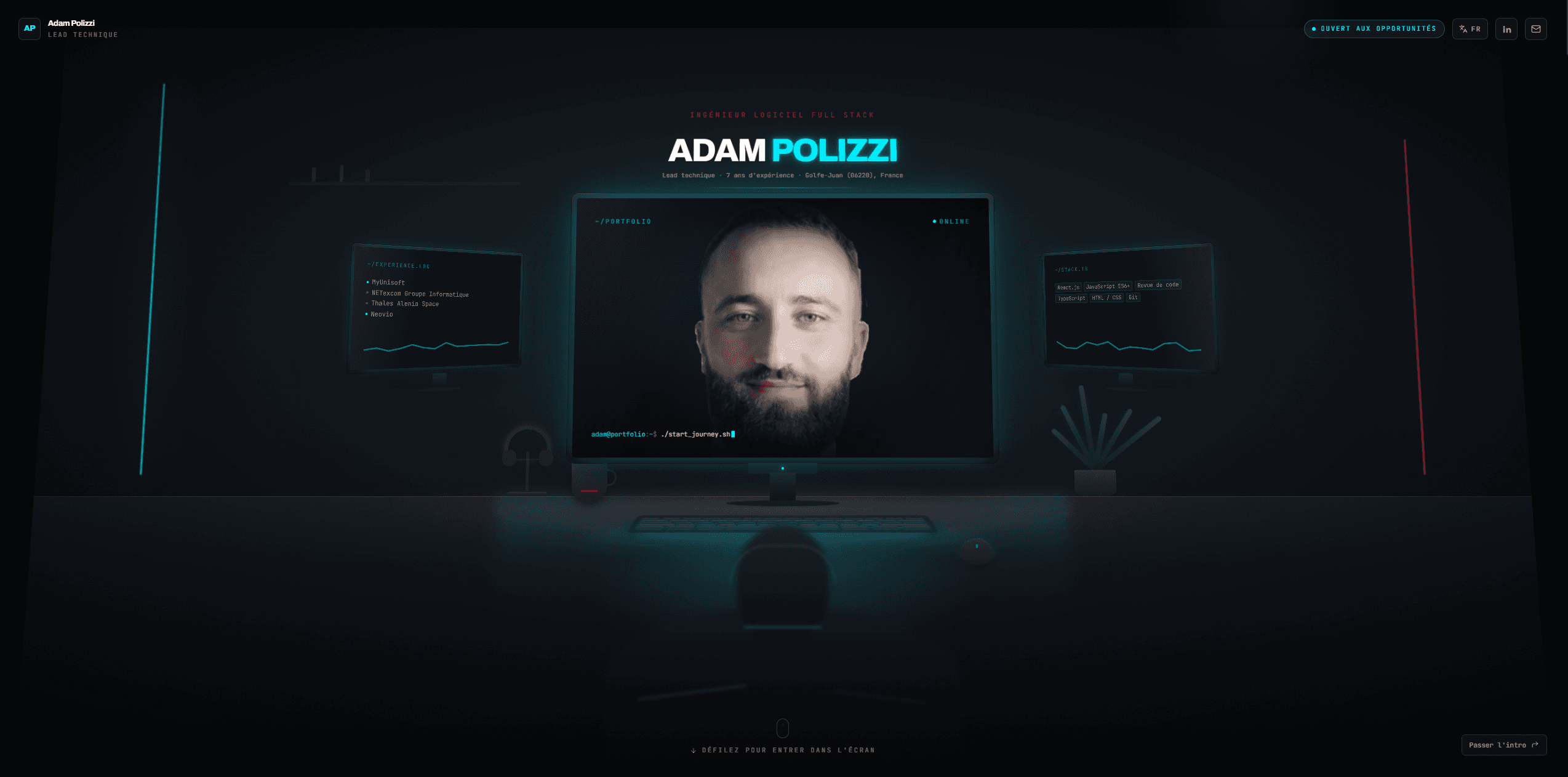Aperçu du site Adam Polizzi — CV