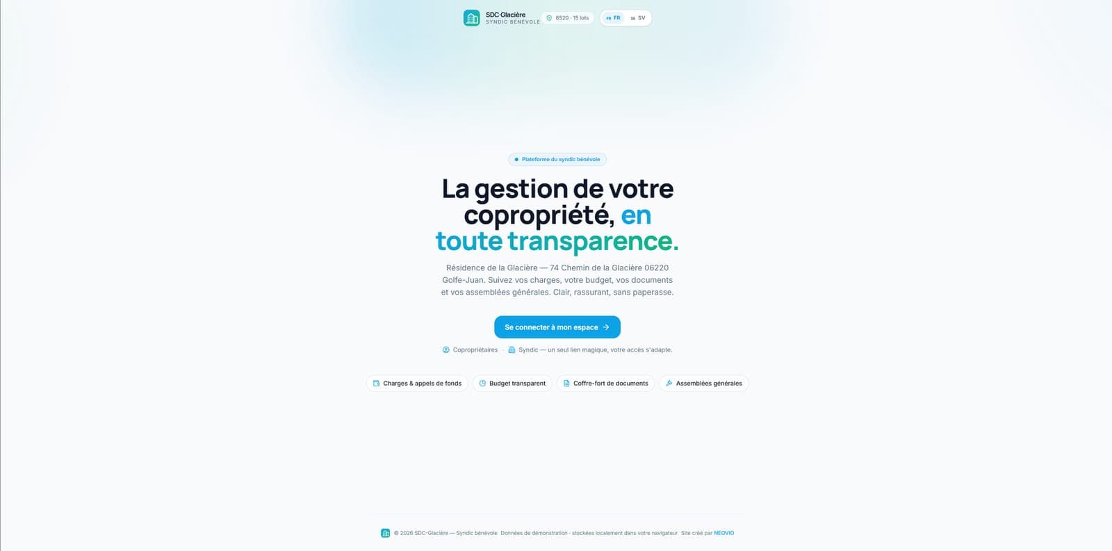 Aperçu du site Syndic Bénévole (SDC Glacière)