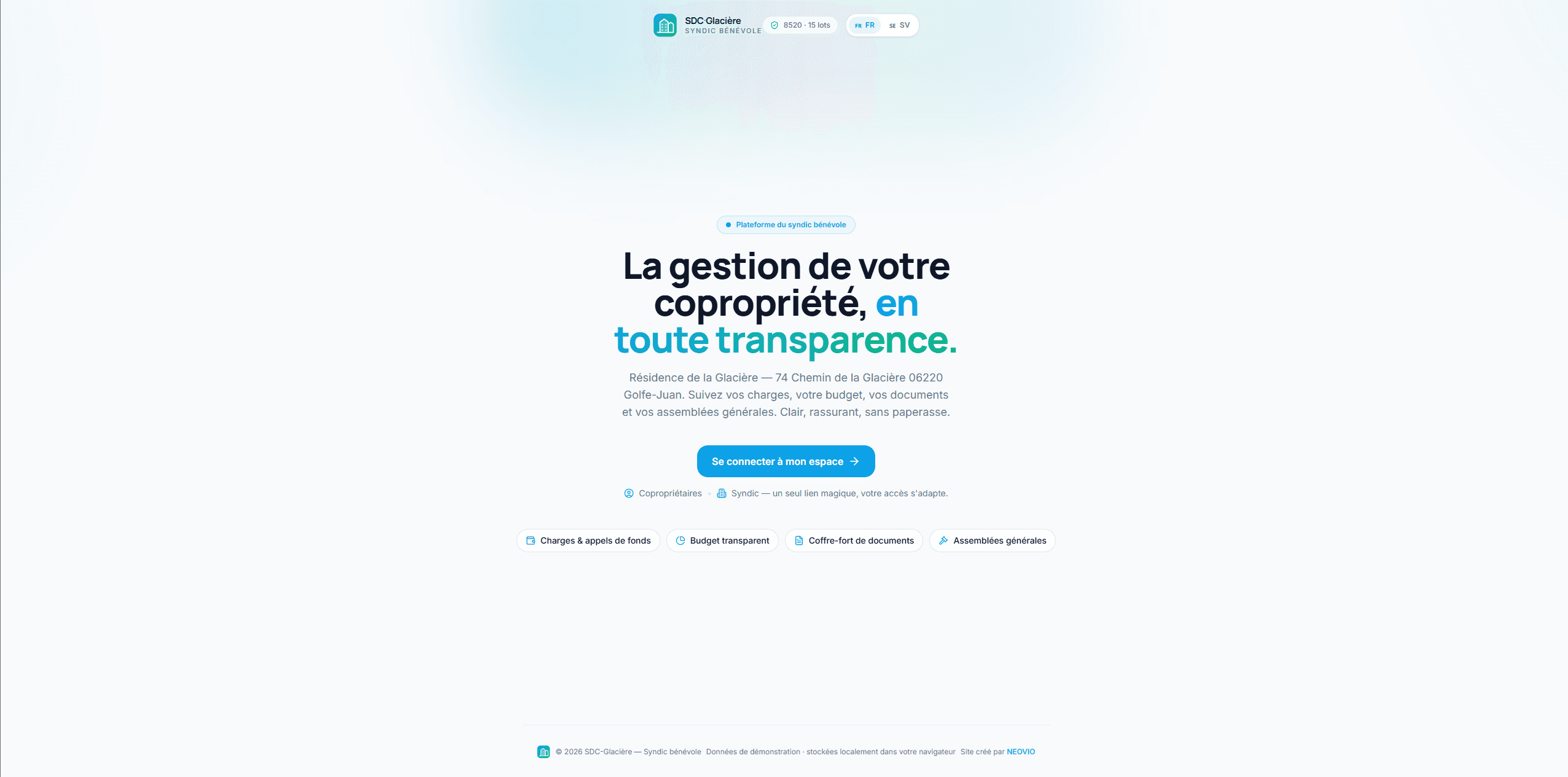 Aperçu du site Syndic Bénévole (SDC Glacière)