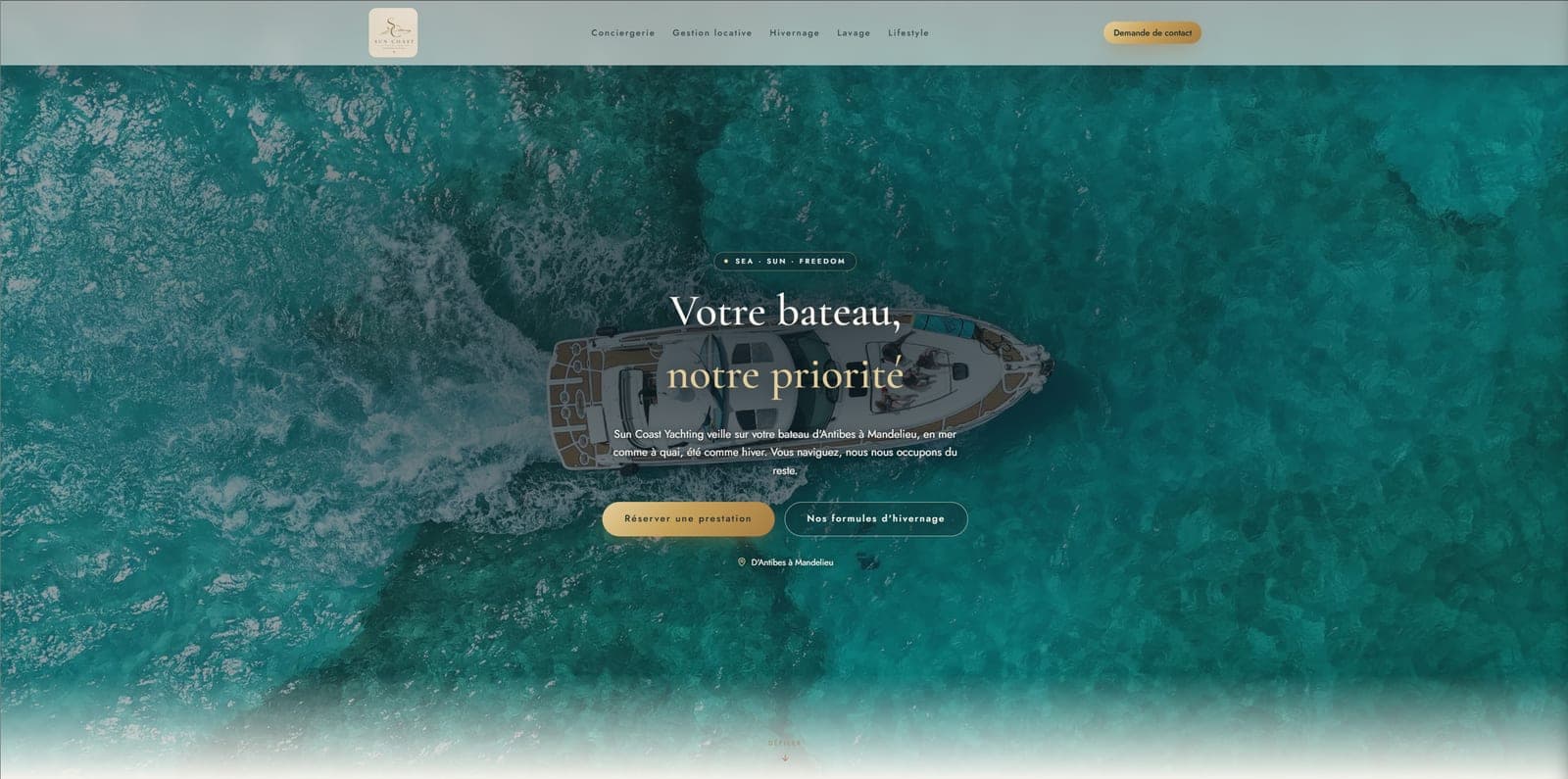 Aperçu du site Sun Coast Yachting